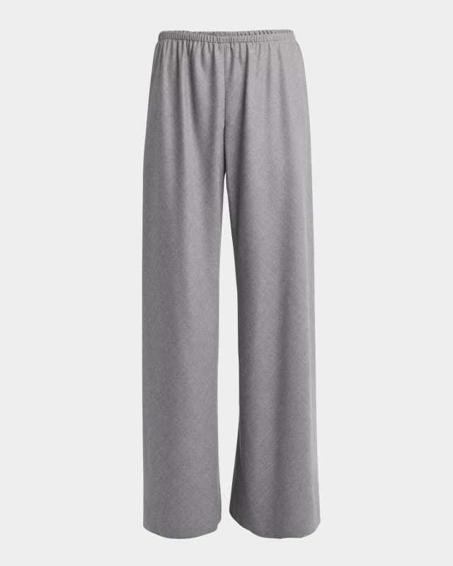 Gala Wool Wide-Leg Pull-On Pants